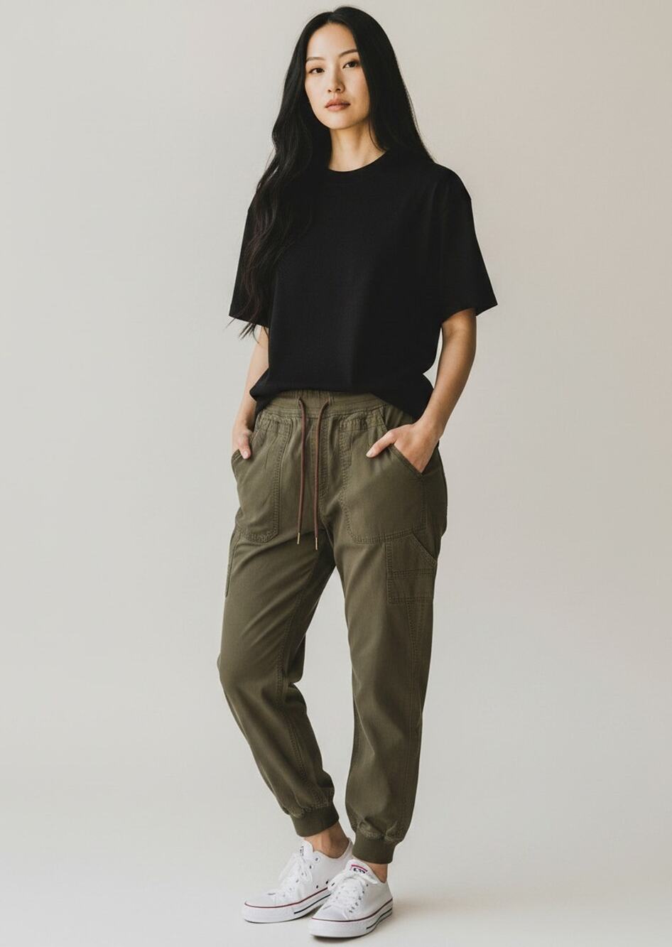 Anthropologie Brown Drawstring Pant Lyocell Lightweight Jogger Womens Size Large